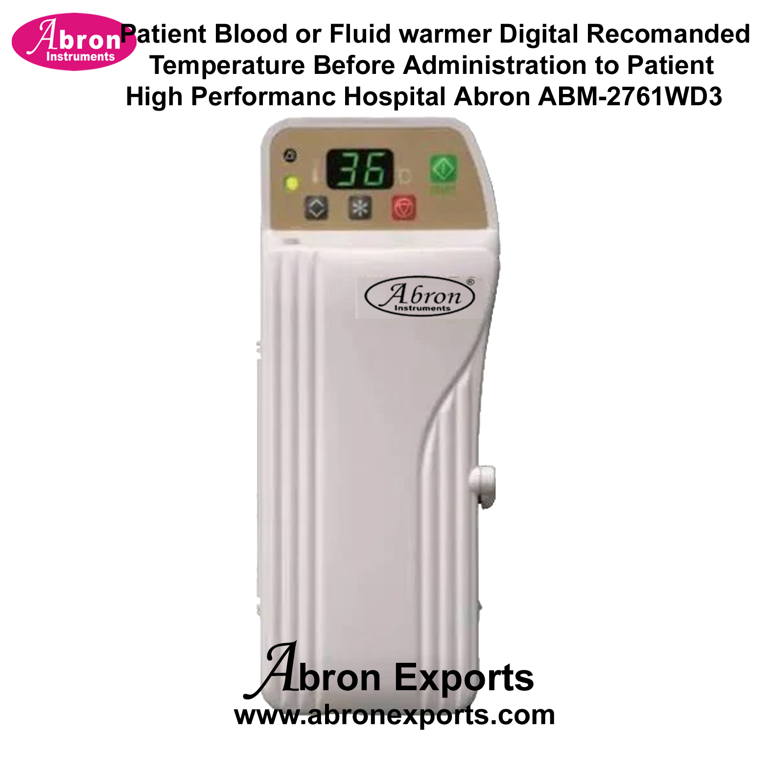 Patient Blood or Fluid warmer Digital recomanded temperature befoe administration to patient high performanc Hospital Abron ABM-2761WD3 